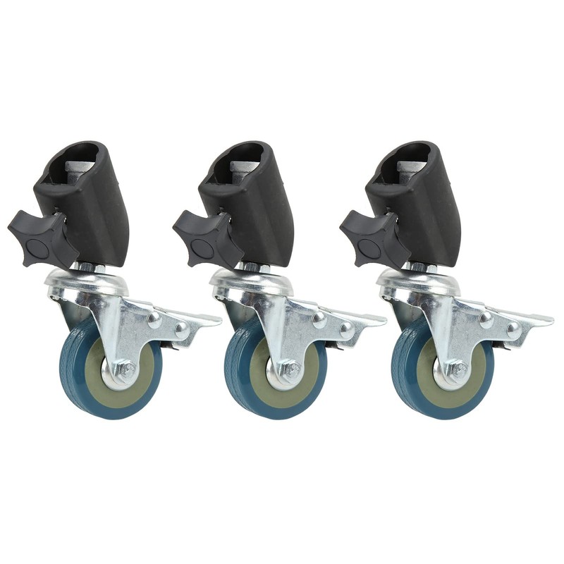 3pcs 22mm Swivel Caster Wheels Set with Brake for Photography