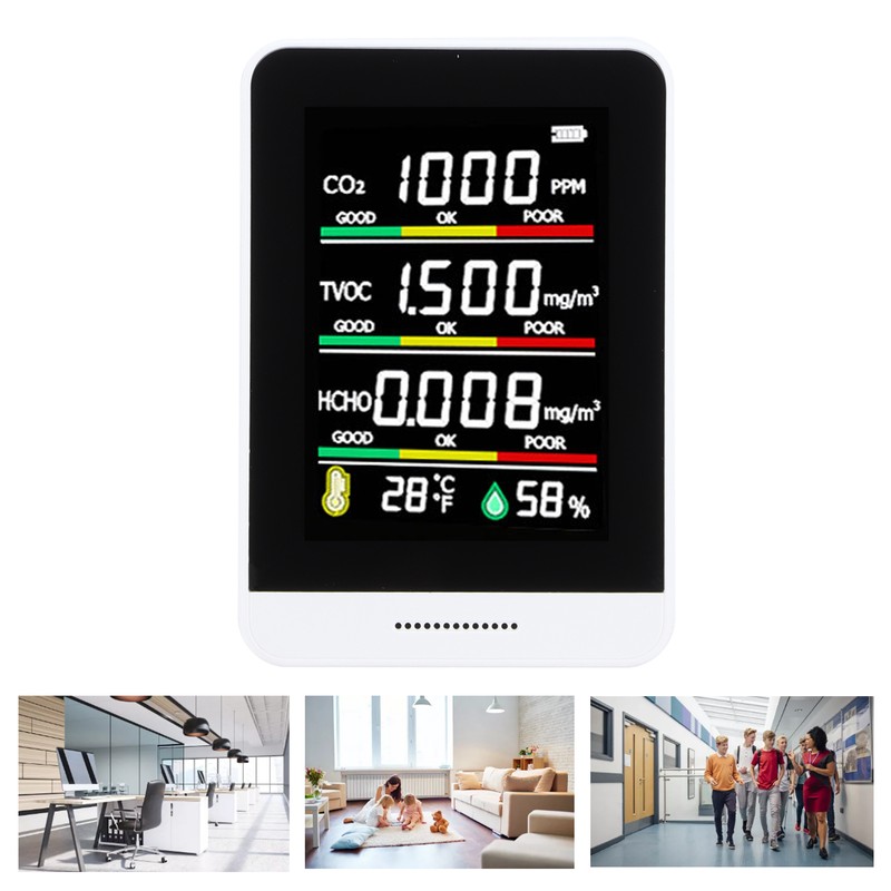 Air Quality Monitor Portable CO2 TVOC Formaldehyde Tester Humidity Detection