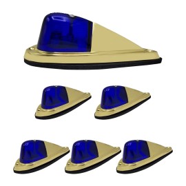 Neutron Motorsports 5X Blue Cab Marker Gold METAL Teardrop Kenworth/Peter
