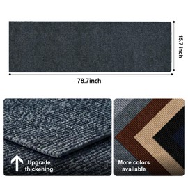 Cat Scratching Climbing Carpet Mat, Feierxun Adhesive Trimmable Cat Scratcher Furniture Protector, Cat Post Covered Pad Replacement for DIY Cat Tree Shelf Steps Couch Corner Wall(DarkGrey,78.7x15.8In)