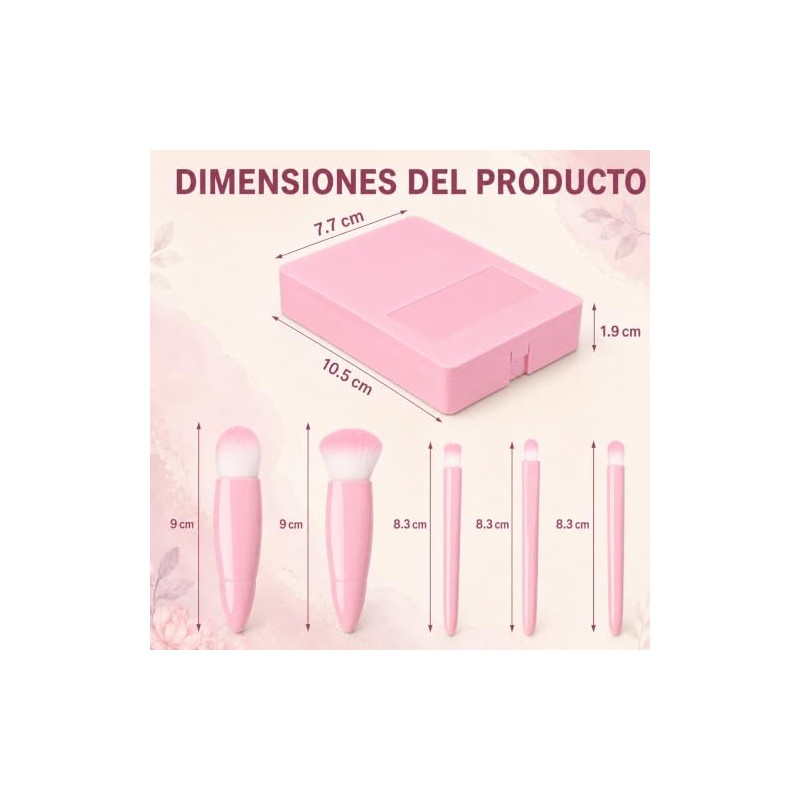 6 Kits de Brochas de Maquillaje para Regalo con Espejo,