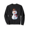 Snowman Snow Christmas Frosty Winter Charcoal Snowflakes Carrot Sweatshirt, black
