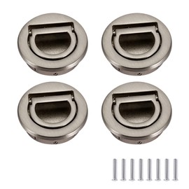 FEEIMOL Pack of 4 Tatami Hidden Handles Embedded Pull Ring Handle Round Flush Hatch Locker Hidden Handle Recessed Handles for Drawers Cupboard Invisible Handles Furniture Knobs