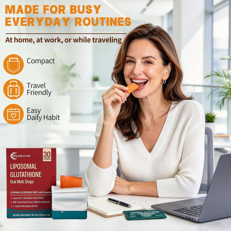 Liposomal Glutathione Strips (30 ct),Glutathione Direct with 3 essentials