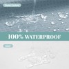 eachope Teal No Hook Waffle Weave Shower Curtain with snap-in