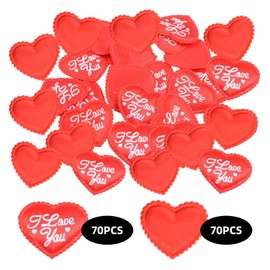 140Pcs Valentine'S Day Heart Shaped Petals, Heart Shaped Confetti, Heart Shaped Decoration, Valentine'S Day Decoration, Heart Shaped Decoration For Wedding, Large Heart Shaped Decoration