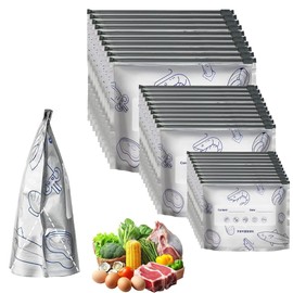 Reusable Aluminum Foil Sealable Storage Bags - 30PCS Reusable Aluminum Foil Freezer Bags - Stand Up Foil Sealable Bags with Zip Lock for Vegetable Fruit Meat