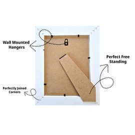 30x30 Modern Photo Frame Wooden Picture Frames MDF Portrait or Landscape Wall Mountable Poster Certificate Frames White Black Oak (White, 30x30)