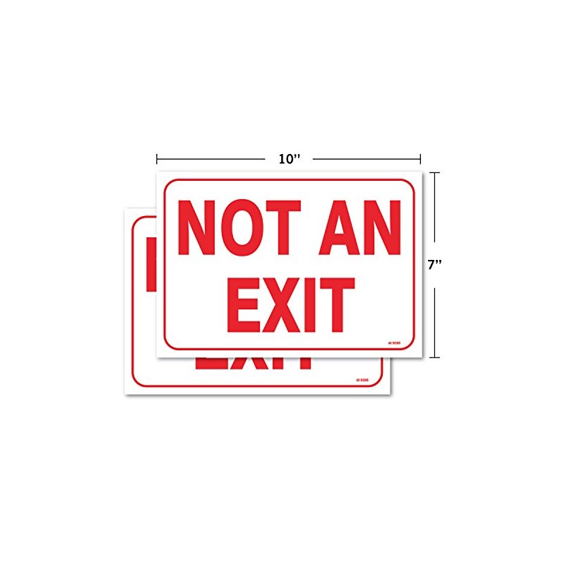 (2-Pack) Not an Exit Sign, 10 X 7 Inch Self-Adhesive