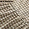 Silnuo Taupe/White Plaid Bed Skirt Washed Cotton Shabby Gingham Checkered