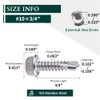 EASTLO #10 x 3/4" (1/4" to 3" Available) Hex Washer