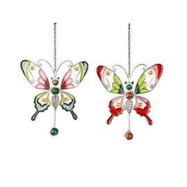 Beautiful Window Hanging Decoration Butterfly Tiffany Glass Colourful Approx. 22 cm