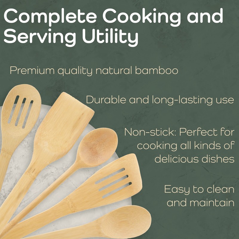 Bamboo Serving/Cooking Utensils - B20 - Curved Spatula/Paddle with Hole