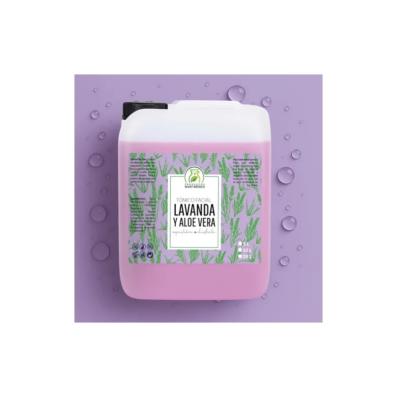 Tónico Facial Agua De Lavanda + Aloe Vera (5 Litros)