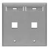 Leviton 2-Port Dual Gang QuickPort Wallplate with ID Windows, 42080-2GP,