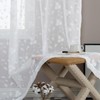 TOPICK White Sheer Curtains for Living Room, Embroidered Voile Window