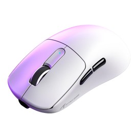 ATTACK SHARK V5 Wireless Gaming Mouse with 42000 DPI -PAW3950 MAX Sensor -55g Ultra-Lightweight-Nordic 52840 MCU,Wired/BT/2.4GHz Wirelss Programmable Mouse for PC/Mac (White Sticker)