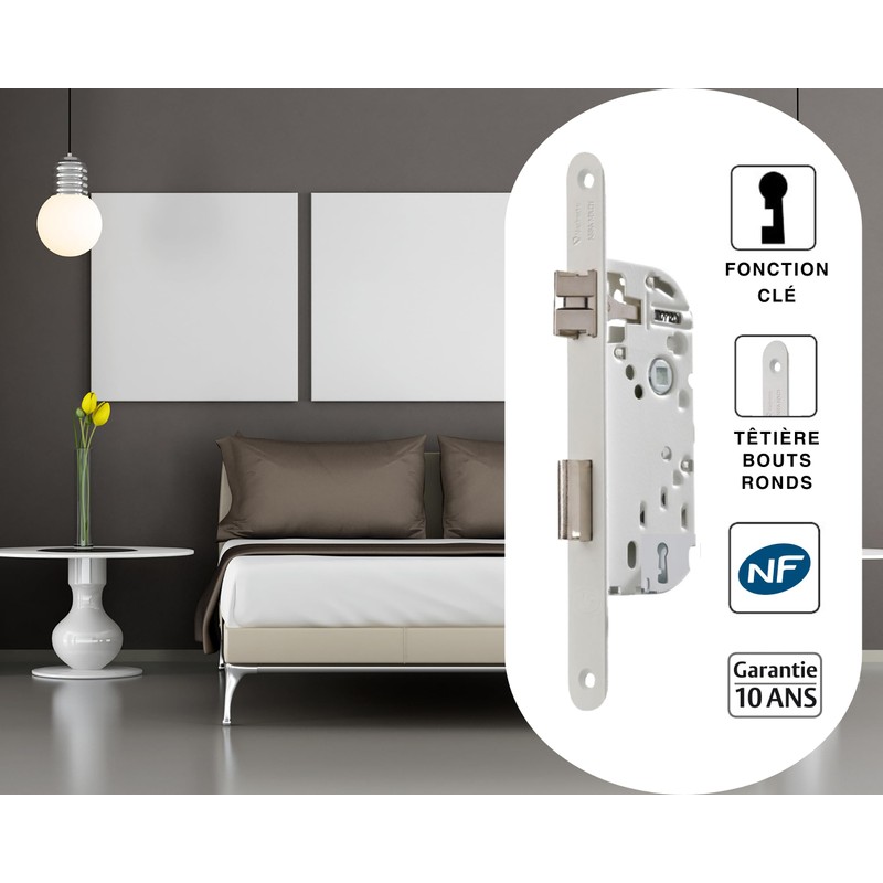 Vachette Mortice Lock with Key Axle 40mm Trunk 135mm NF