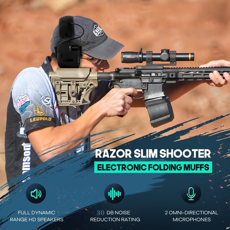 TicEaik NRR 30dB Orejeras contra Ruido, Lightweight Shooting Hunting Range