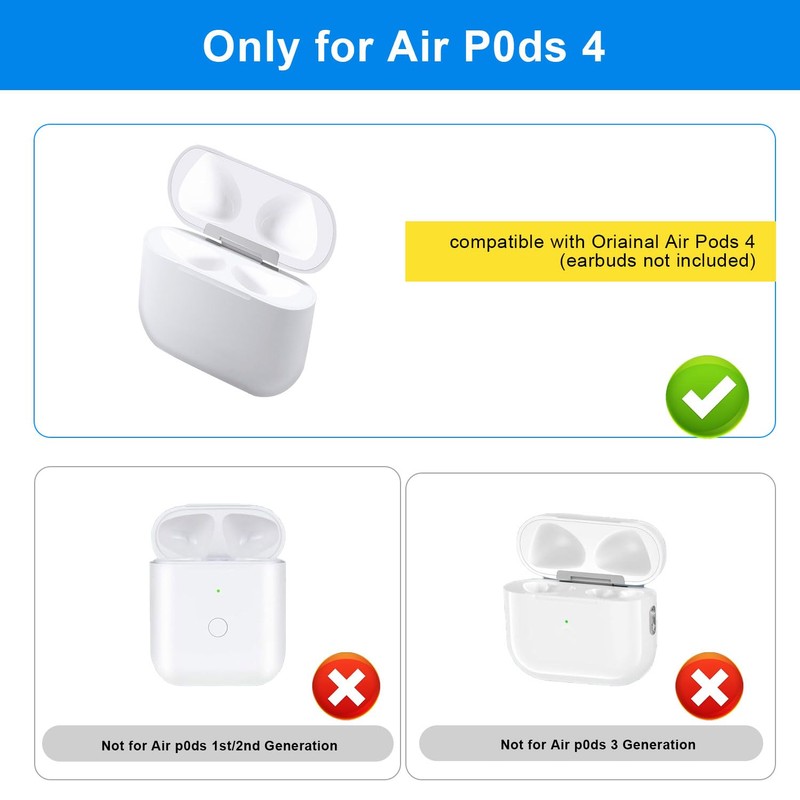 Wireless Charging Case Compatible with AirPods 4
