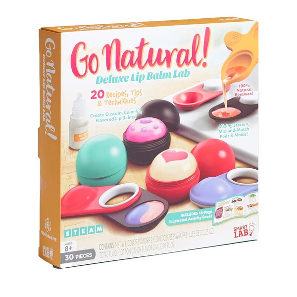 SmartLab Toys Go Natural Deluxe Lip Balm Lab with 20 Recipes, Tips and Techniques. STEM Science Lab