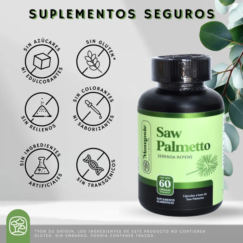 Saw Palmetto Cápsulas Salud Próstata 1000 Dura Mes Momosie
