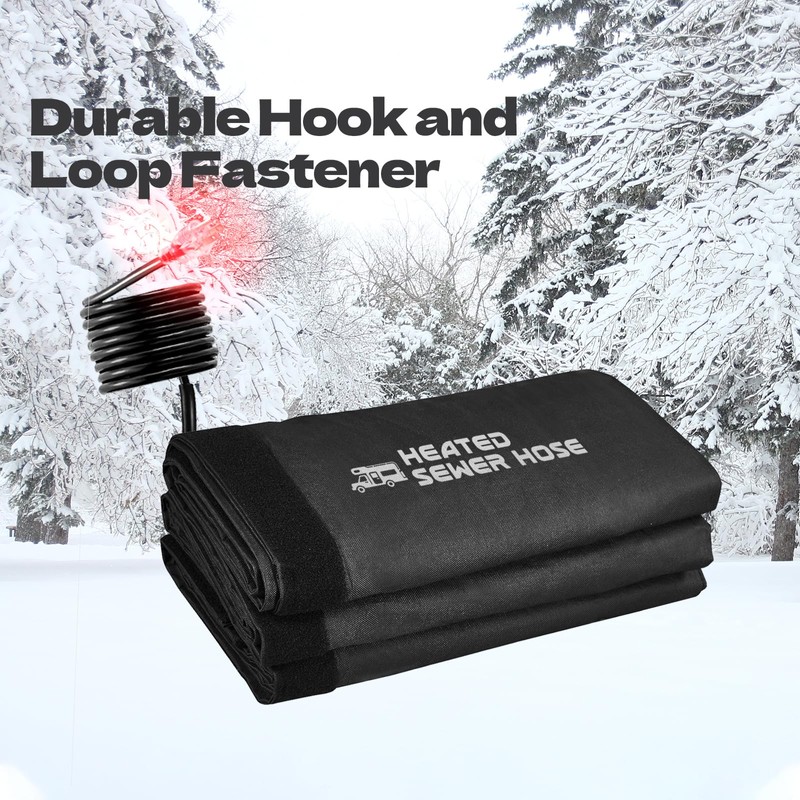 REHOSEUP 15FT Sewer Hose with Heated Sleeve,Black Rv Sewer Hose