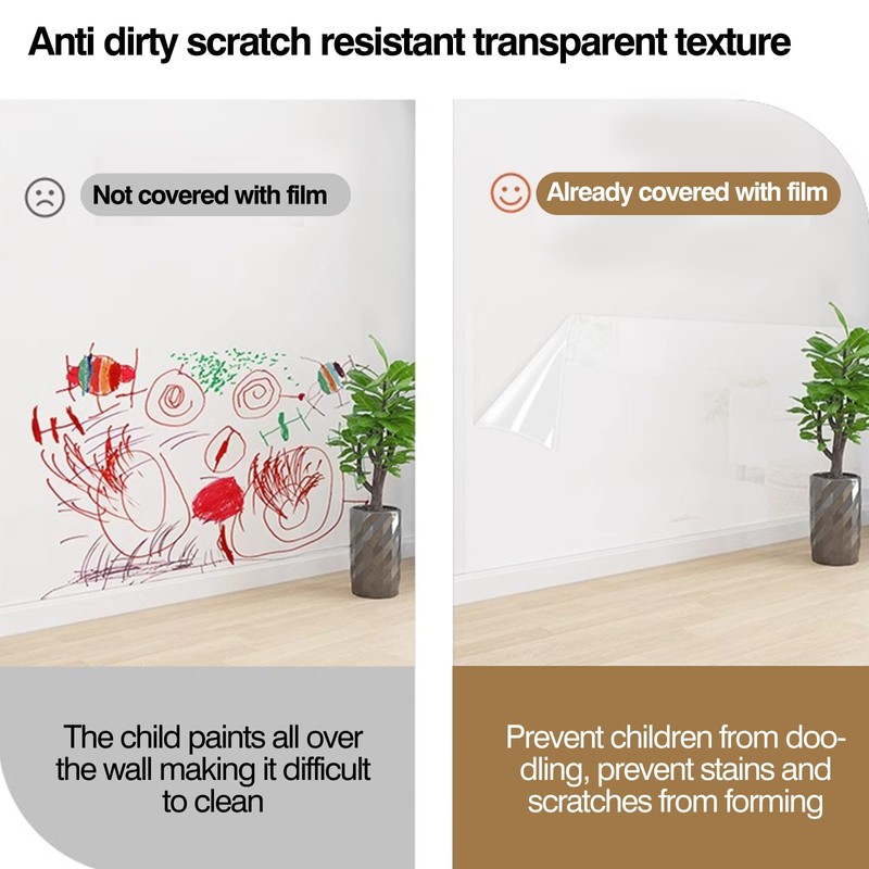 Clear Contact Paper Roll Self-Adhesive Kitchen Backsplash Wall Protector 23.6in