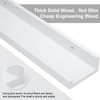 MBYD White Floating Shelves, Modern Photo Shelves with Lip, 24