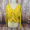 Aerie Towel Terry Cinch Sweatshirt Mustard Size XL
