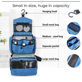 Groqrsn Versatile Hanging Travel Toiletry Bags - Ideal for Men & Women's Travels