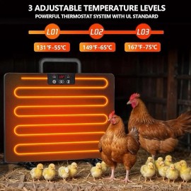 Chicken Coop Heater, Safe Radiant Space Heat Energy Chick Pet Cat Dog Warmer US