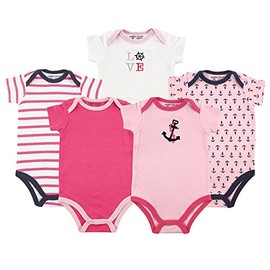 Luvable Friends - Body de algodón para bebé y niña, niña náutica, 3-6 Meses