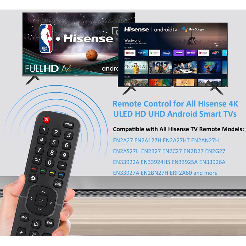 Replacement Remote Control for All Hisense 4K LED HD UHD