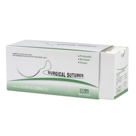 Science Resource SRNK-C 75cm Polyester Surgical Suture Thread W Curved Needle 24 PK |Exceptionally Smooth Surface |Superior Tensile Strength |Excellent Knot Security |5 Piece Stainless Tools with 5 Blades (Educational & Training Use Only)