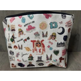 Unbranded Taylor Swift Swifties Style Eras Makeup Travel Bag School Pencil Pouch 9 x 7 NEW