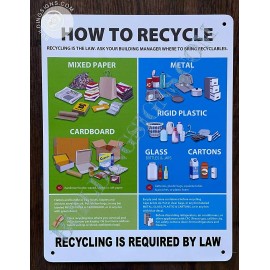 BUILDINGSIGNS.COM NYC Recycle Sign (White, Rust Free, Aluminum 8.5X11)-REF24-