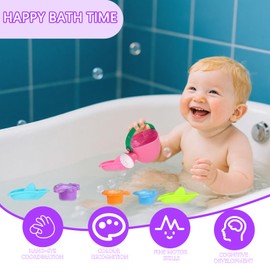OSLINE Baby Bath Toys for 1 2 3 Year Old,Toddler Bath Toy for 1 2 3 4 + Year Old,10 Pack Water Play Sensory Toys 12-18 Months,Toys 1-5 Years Boys Girls Gifts