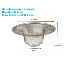 ZZYWWP 10 Pcs Sink Drain Strainer 4.4" Diameter Stainless Steel Slop Basket Filter Trap - for Most Kitchen Sinks Bathroom Sinks Shower Drains Floor Drain