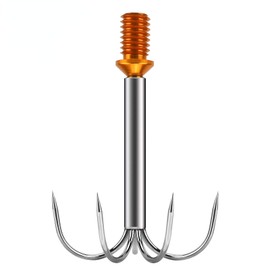 Sanlike Squid Gaff, 5 Hooks, Stainless Steel, Squid Fishing, Gaff Tip, Gaff Hook, Screw Diameter 0.5 inches (12.7 mm), Square Screws, Suitable for Ball Handles, Aori Squid Fishing Hooks
