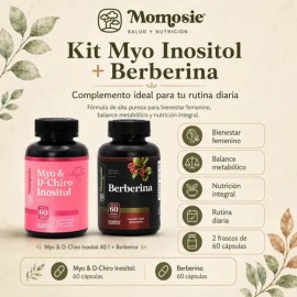 Momosie Kit Myo Inositol D-chiro Inositol + Berberina Hcl 97% | 60 Capsulas | Fórmula De Alta Pureza | Bienestar Femenino, Balance Metabólico, Nutrici