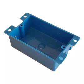 Unbranded 1 Gang 8 CU IN Blue PVC Flanged Shallow Old Work Electrical Outlet Switch Box - 8 Pack