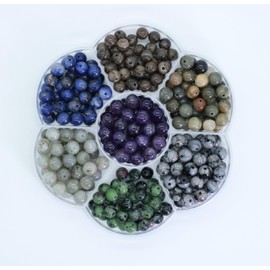 7 color 280PCS 6MM Nature Round Stone Bead Kit for Art Beading DIY Jewelry Making Bracelet Earring