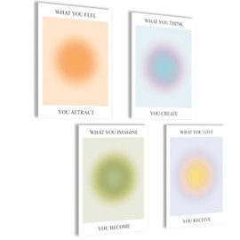 Aura Poster Set Aura Pictures Aesthetic Style Preppy Room Decor Y2K Aesthetic Yoga Poster