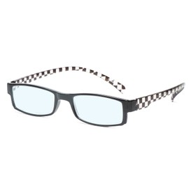 Calabria 762 Around the Neck Hanging Blue Light Reading Glasses +1.00 Checkers Men Women Trendy Computer Readers Long Temple