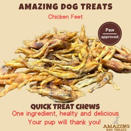 Amazing Dog Treats - Chicken Feet Dog Treats (12 Count) - All Natural Chicken Feet for Dogs American Grade Chicken Feet Dog Chew Bones