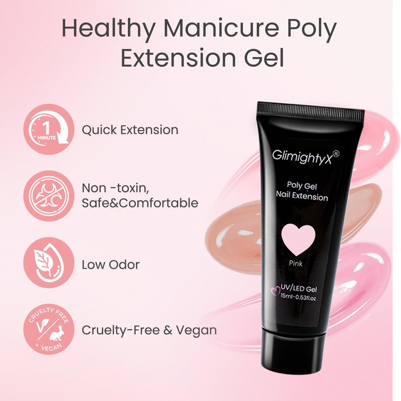 Poly Gel Nail kit for Toes and Finger with UV