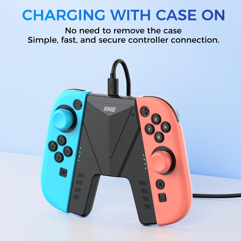 Charging Grip for Switch 2 Controllers, Switch 2 Ergonomic Charging