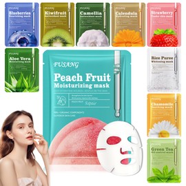 Fusang 10PCS Face Sheet Mask Skin Care,Hydrating Face Sheets Masks Bulk Gift Set,Moisturizing Long-lasting Sheet Face Masks Skincare for Women,Facial Sheet Mask for All Skin Types