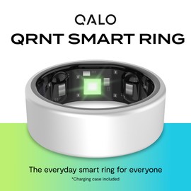QALO QRNT Smart Ring Health Tracker for Men & Women - Matte Silver, Size 09 - Ultra-Lightweight, Water-Resistant Tracking Ring for Fitness & Sleep - Wearable Tech Equipped with Nano Technology